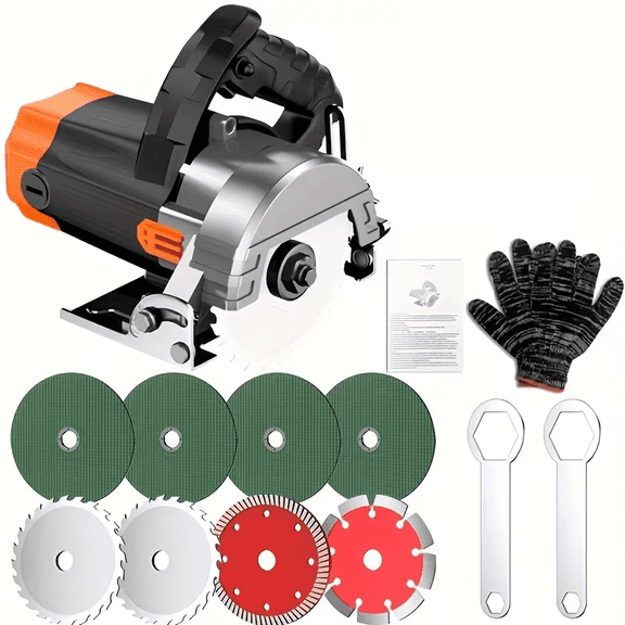 Plug-in Electric Circular Saw, Portable Handheld Saw for Stone Metal Wood Cutting & DIY