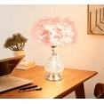 thumbnail image 1 of Plug-in Feather Bedside Lamp – Golden Base, Soft Warm Light, 1 of 7