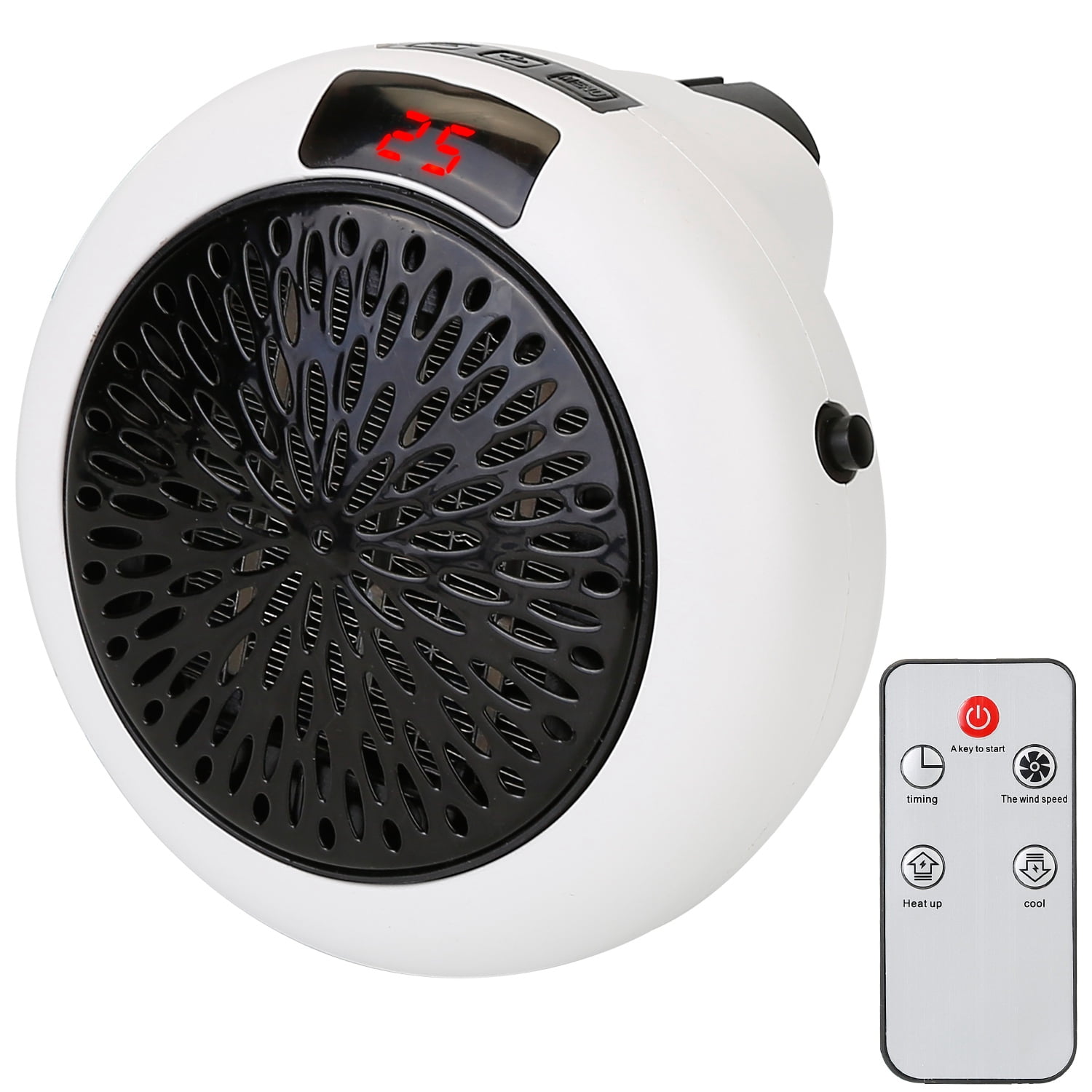 Plugin Heater Fan with Remote Control 900W Portable Heater Fan