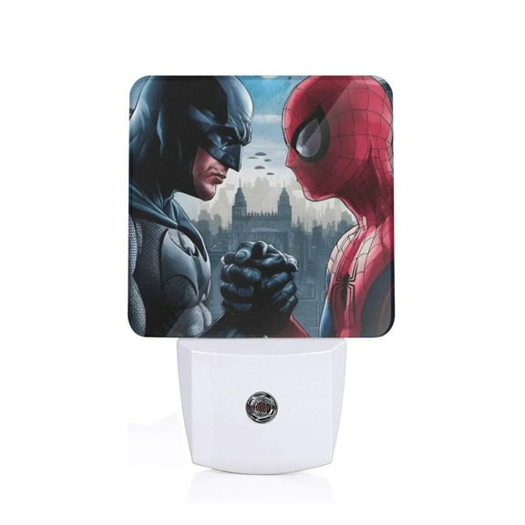 Plug-in LED Night Light Lamp Batman And Spider-Man with Dusk to Dawn Sensor for Bedroom, Bathroom, Hallway, Stairways, 0.5W
