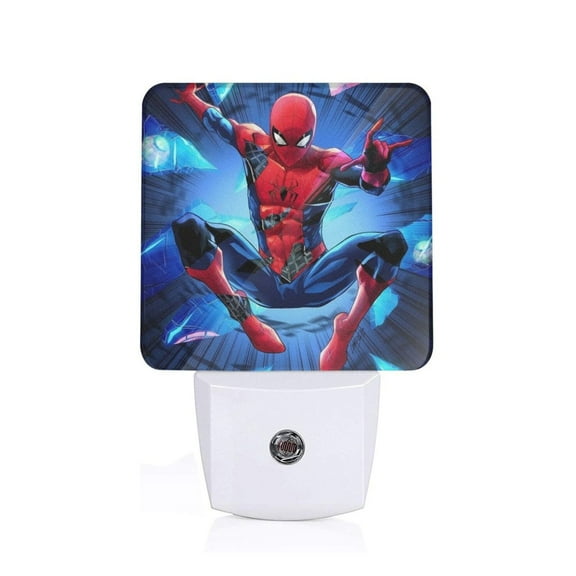 Plug-in LED Night Light Lamp Spider-Man Fragments. with Dusk to Dawn Sensor for Bedroom, Bathroom, Hallway, Stairways, 0.5W