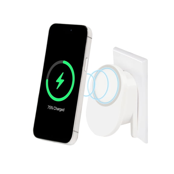 IJS 15W Magnetic Wireless Charger Plug, MagSafe-Compatible Qi Fast Wall Charger for iPhone 17–12 Series, Samsung Galaxy S25/S24/S23, and Google Pixel Magnetic Phones