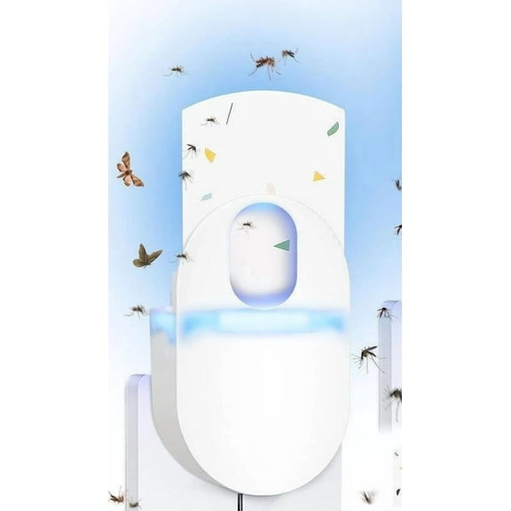 Plug in Mosquito Bug Zapper Indoor Gnat Moth Catcher, 10 Sticky Glue Board Refills for Home Office White
