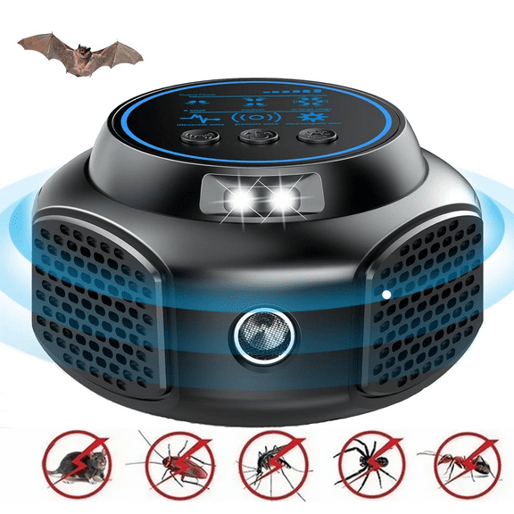 Plug in Mouse Repellent 360 Ultrasonic with 3 Modes 2 Strobe Lights for Kitchen Warehouse Indoor Rodent Repelle
