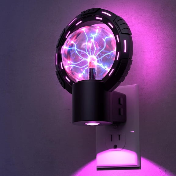 Plug-in Night Light for Kids, Color Changing Globe Plasma Lamp | Tesla Coil Bulb Static Electricity in a Vacuum Pressurized Glass Globe for Hands-On STEM Learning, Parties, Decorations, Prop