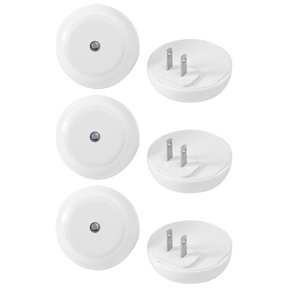 Plug-in Night Light, Light Sensitive, Low Light Warm LED Nightlight with Sensor, Round, Soft Glow