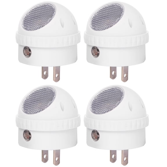 Plug in Night Light with Cool White LED, 360° Rotation and Dusk to Dawn Sensor | 4 Pack