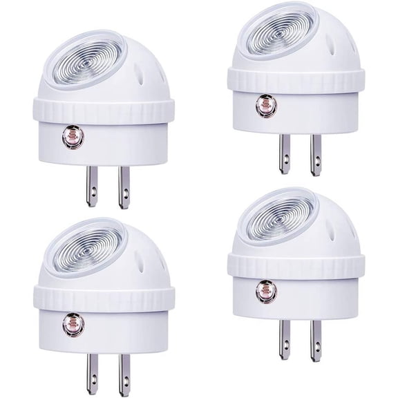 Plug-in Night Lights, Neutral White LED Nightlight, 360° Rotation, Dusk to Dawn Sensor, Kids, Adult, Bedroom, Hallway, Bathroom,Kitchen, Stairways, Corridor, 4 Pack