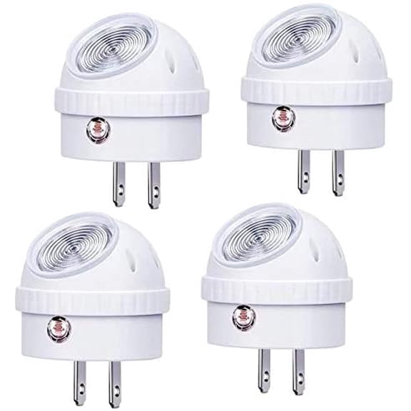 Plug-in Night Lights, Warm White LED Nightlight, 360 Rotation, Dusk to Dawn Sensor, Kids, Adult, Bedroom, Hallway, Bathroom,Kitchen, Stairways, Corridor, 4 Pack