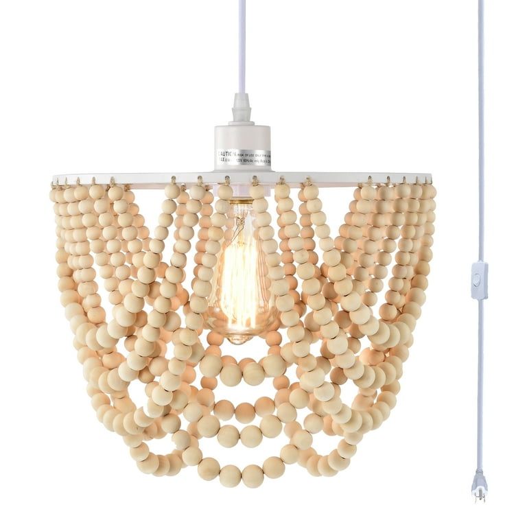 Free Shipping Plug in Pendant Light Boho Light Fixtures Ceiling Beaded Chandeliers for Dining Room Walmart