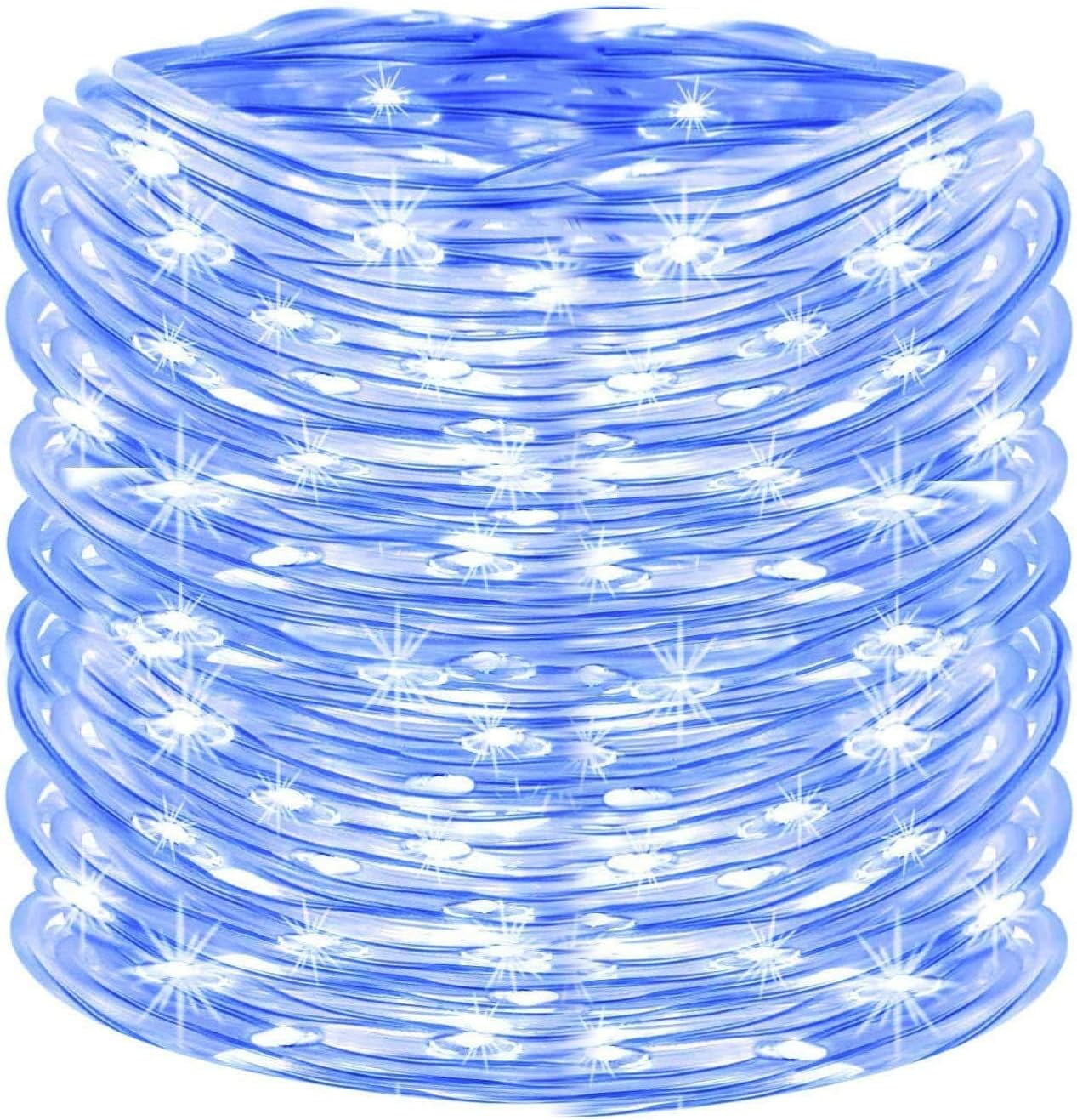 Plug in Rope Lights, 100 LEDs 40ft Waterproof Outdoor String Lights, Warm White Steady Light Copper Wire for Garden, Fence, Party, Wedding Decoration