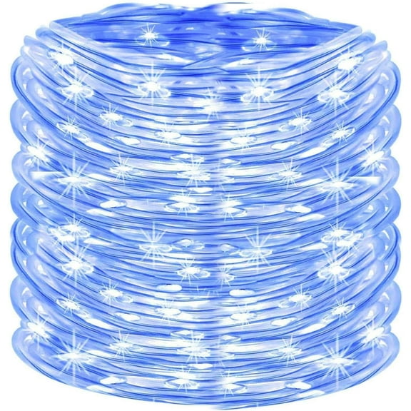Plug in Rope Lights, 100 LEDs 40ft Waterproof Outdoor String Lights, Warm White Steady Light Copper Wire for Garden, Fence, Party, Wedding Decoration