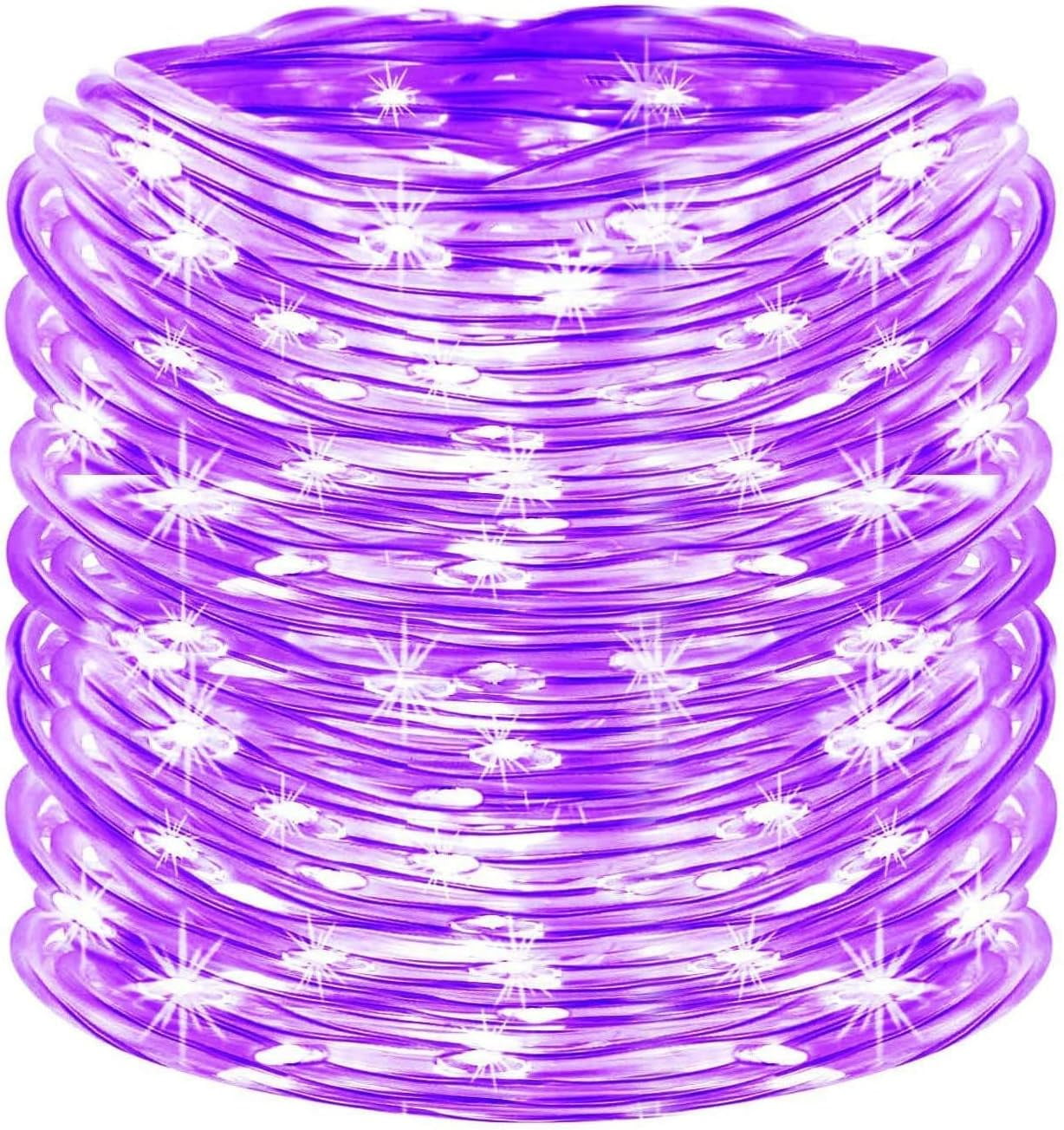 Plug in Rope Lights, 50 LEDs 23ft Waterproof Outdoor String Lights, Warm White Steady Light Copper Wire for Garden, Fence, Party, Wedding Decoration