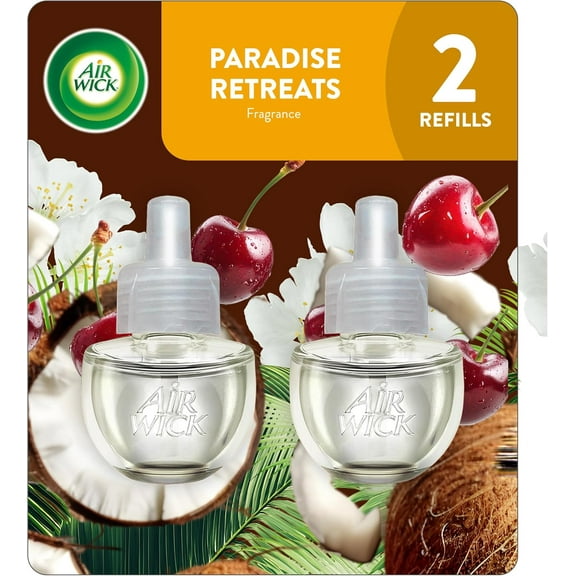 Plug in Scented Oil Refill, 2ct, Paradise Retreat, Air Freshener, Essential Oils