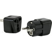 Plug in Solutions Travel Plug Adapter Type EC/F for US to Vietnam and South Korea, 2 Pack