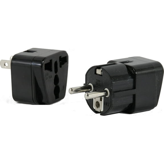 Plug in Solutions Travel Plug Adapter Type E(C/F) for US to Vietnam and South Korea, 2 Pack