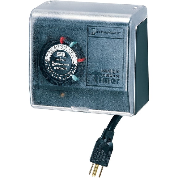 Plug-in Timer, Black - Off Settings, Minute Intervals, Outdoor Rated Enclosure - Ideal for Lights, Landscape Water Control, Pool Pumps, and More