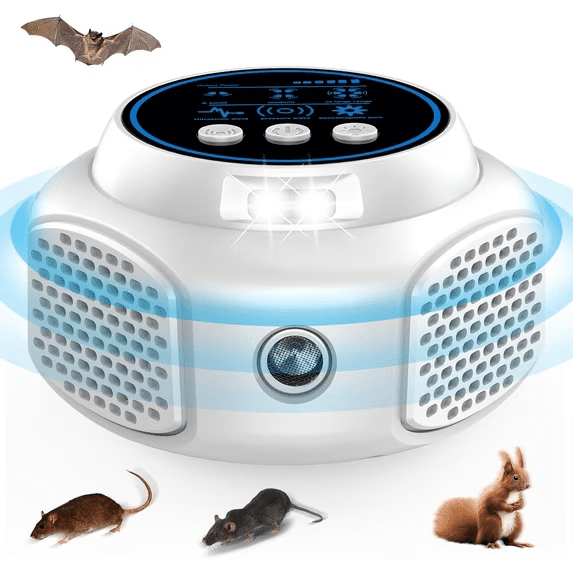 Plug-in Ultrasonic Rodent Repeller 4 Modes, Indoor Mouse Rat Squirrel Deterrent, White