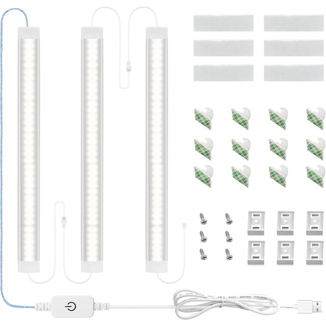 Plugin Under Lighting, 3 Pcs 11 Inch Ultra Thin Under Counter