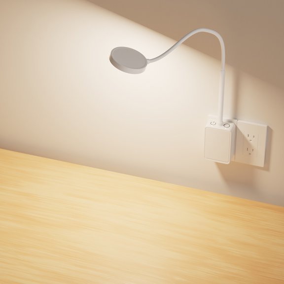 Plug In LED Book Reading Light, White Flexible Dimmable Wall Sconce Night Lamp with Plug for Bedroom Kitchen Kids Room, Dual Touch Switch, 3 Lighting Colors, 110° Wide Light Angle