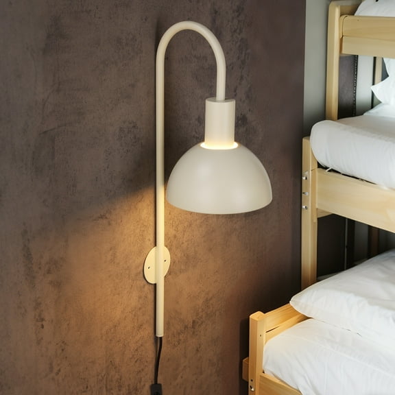 Plug in Wall Sconces, Wall Sconce Plug in Wall Lamp with Switch Wall Decor Wall Lights for Living Room Hallway Dining Kitchen, Ivory