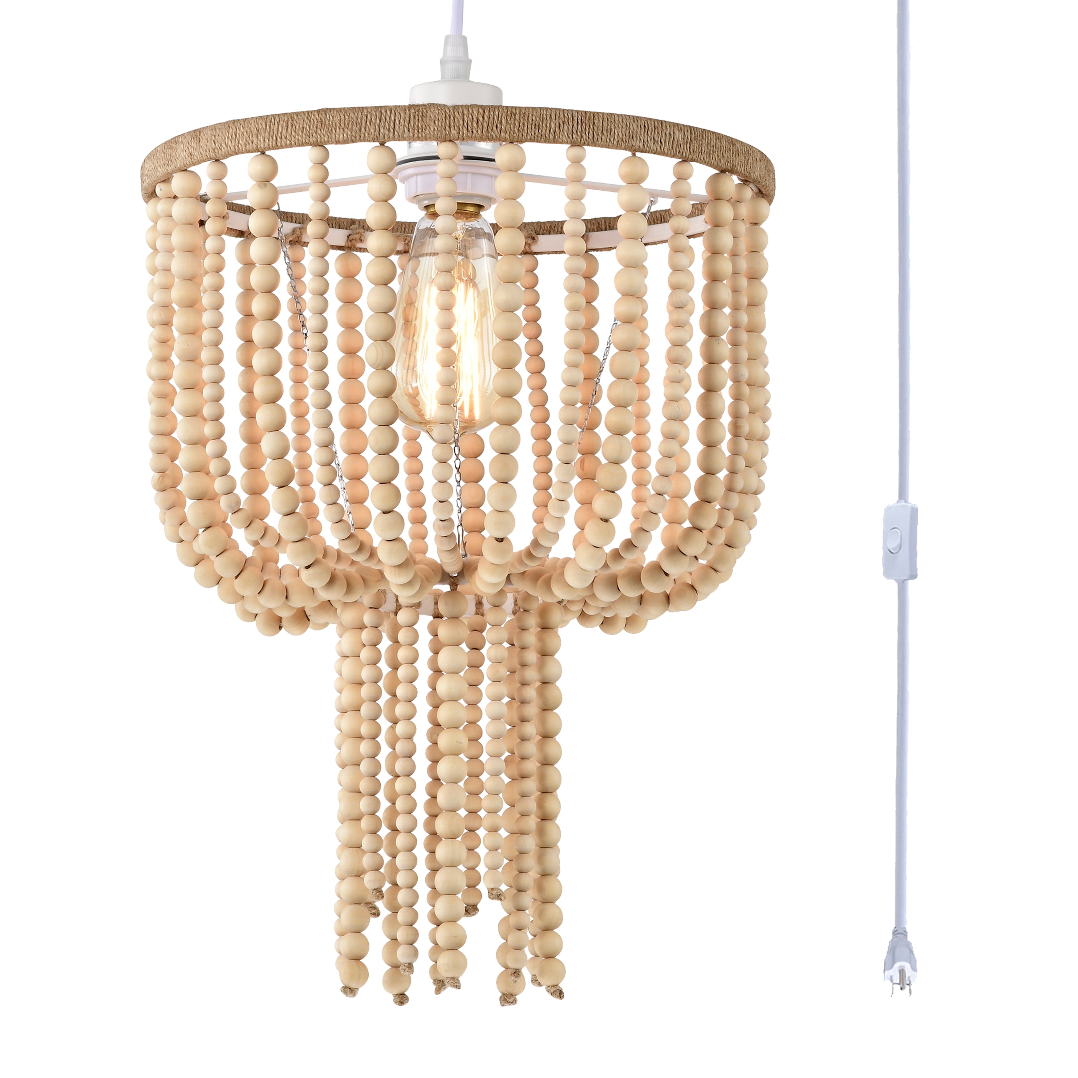 Small beaded 2024 pendant light