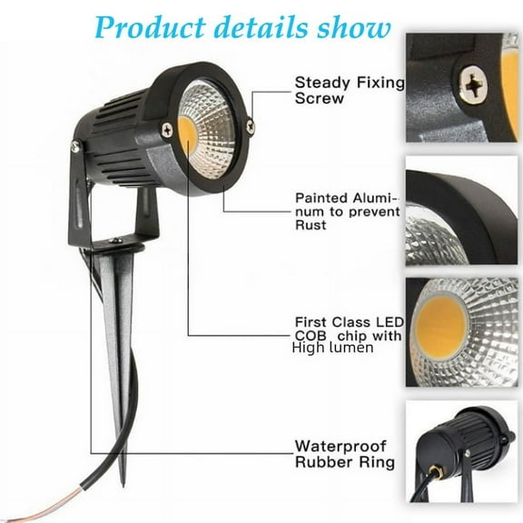 Plug-in lamp outdoor projection lamp flood light LED lawn lamp tree lamp,Cold White,5W
