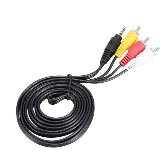 Pawsdot Black Av Line Camcorder Cable, Stereo to 3 Audio Adapter for Mp3, Smartphones, Tablets