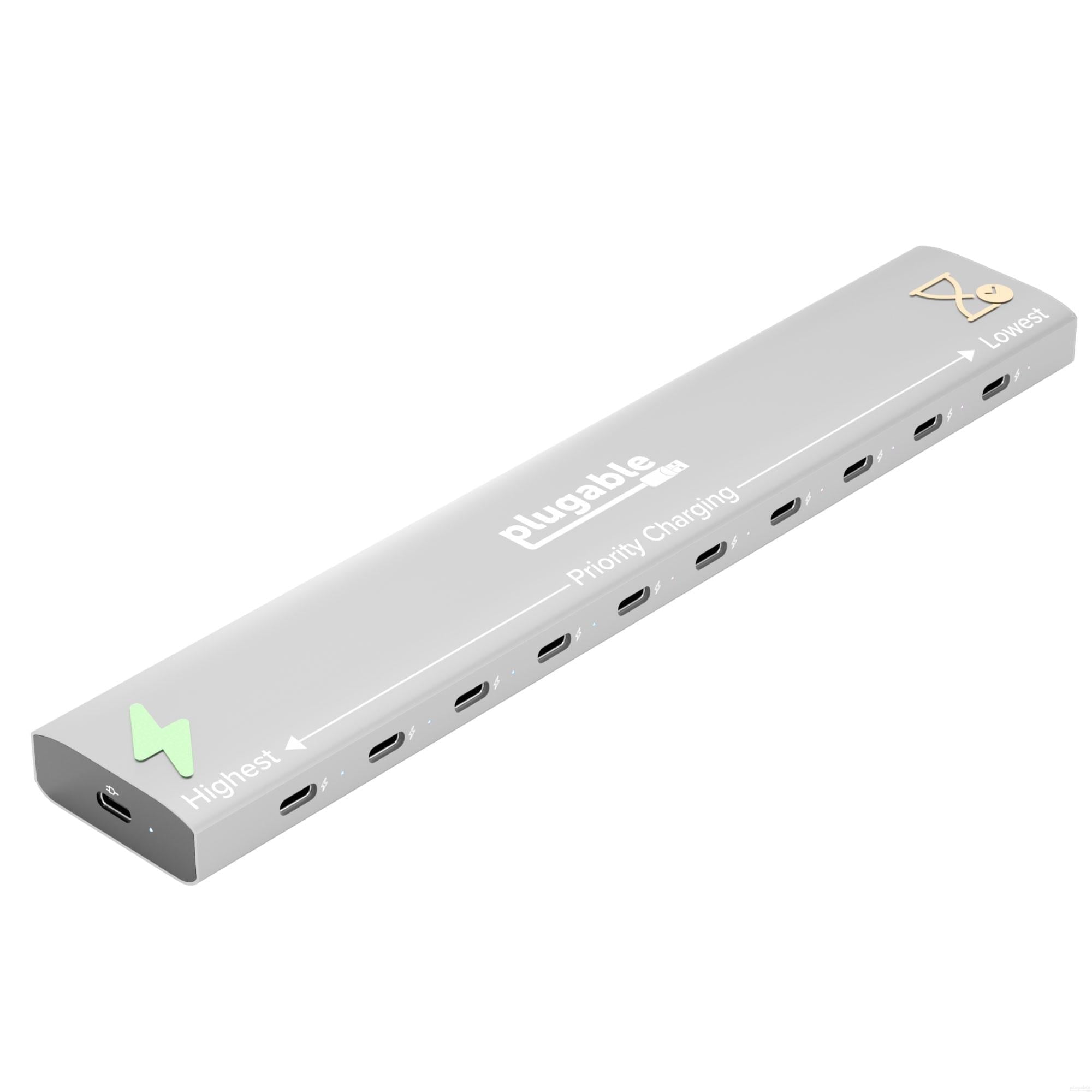 Plugable 10 Port USB C Charging Station, Up to 100W Charger for ...