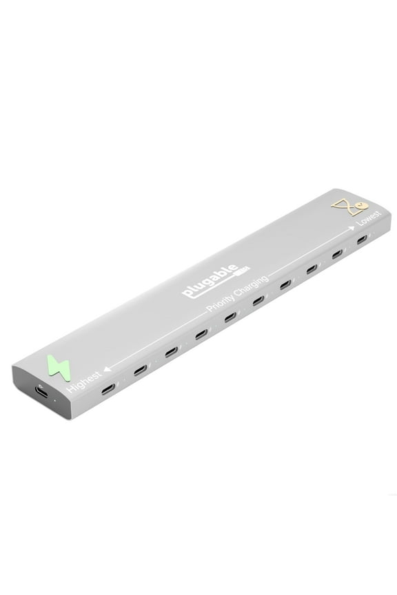 10 Port USB C Charging Station, Up to 100W Charger for Multiple Devices with Priority Charging, Desktop Power Hub for USBC Devices Including Laptops Phones Tablets Earbuds and More (PS-10CC)