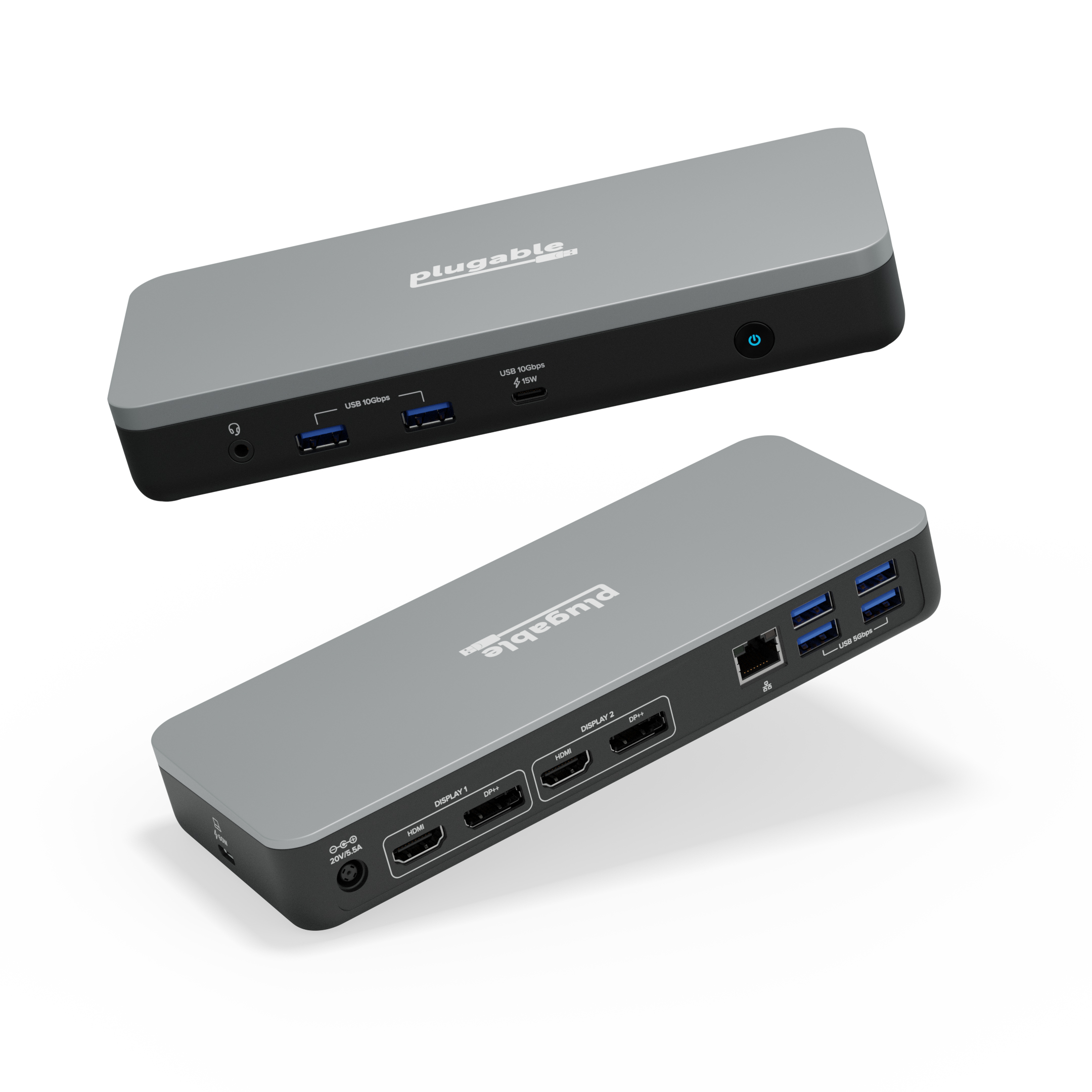 Plugable 12-in-1 Dual 4K USB C Docking Station, Works With Chromebook Certified, 60W Charging Dock, Compatible with ChromeOS and Windows, 2x HDMI, 2x DisplayPort, 1x Ethernet, 1x USB-C, 6x USB, Audio - image 1 of 9