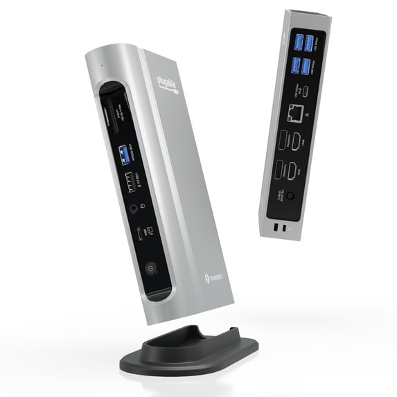 Plugable 16-in-1 Thunderbolt 4 Dock with 100W Charging, 4K Quad Monitor Setup for Thunderbolt 4 Windows Laptops