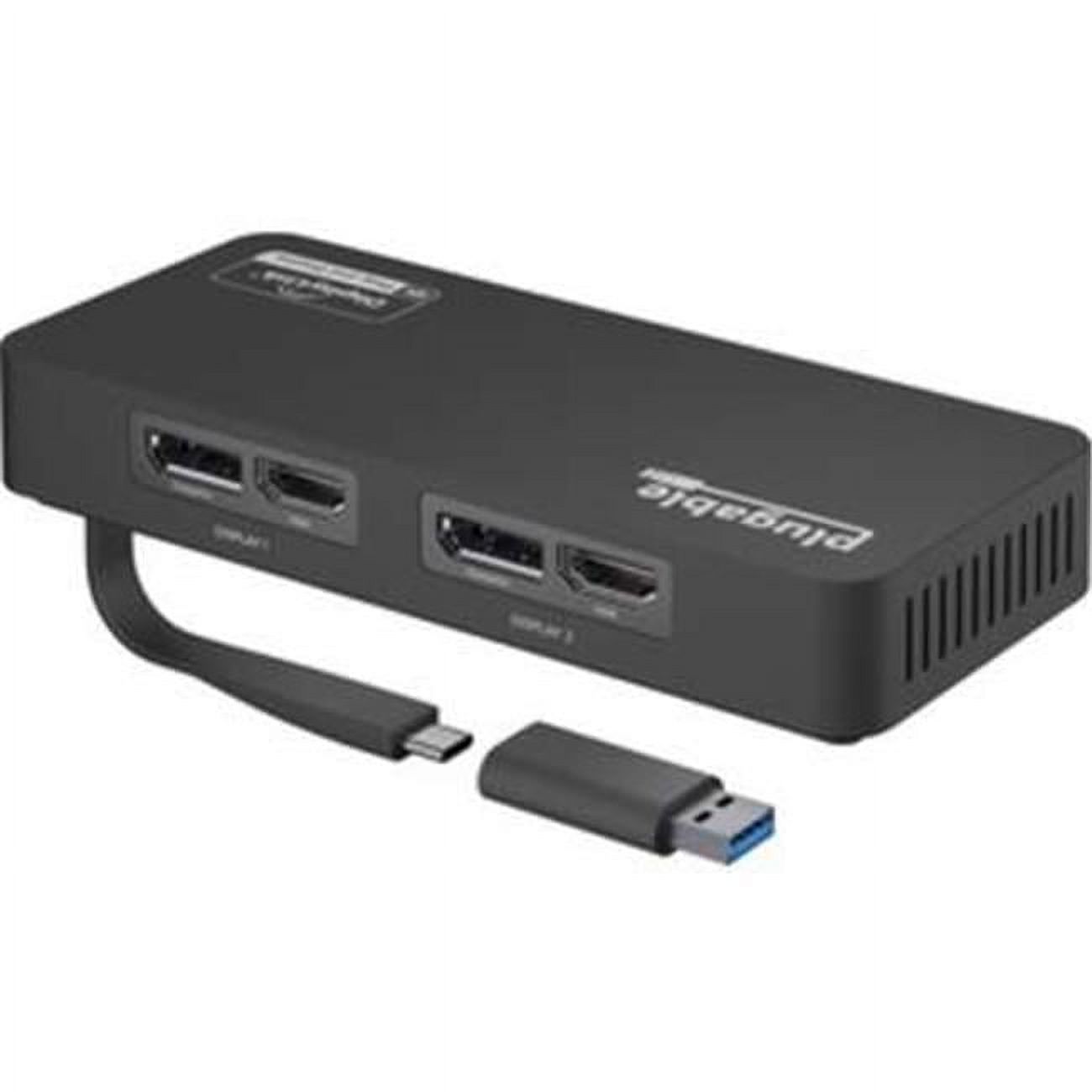 Plugable 4K DisplayPort and HDMI Dual Monitor Adapter for USB 3.0 and USB-C, Compatible with Windows and Mac - image 1 of 8