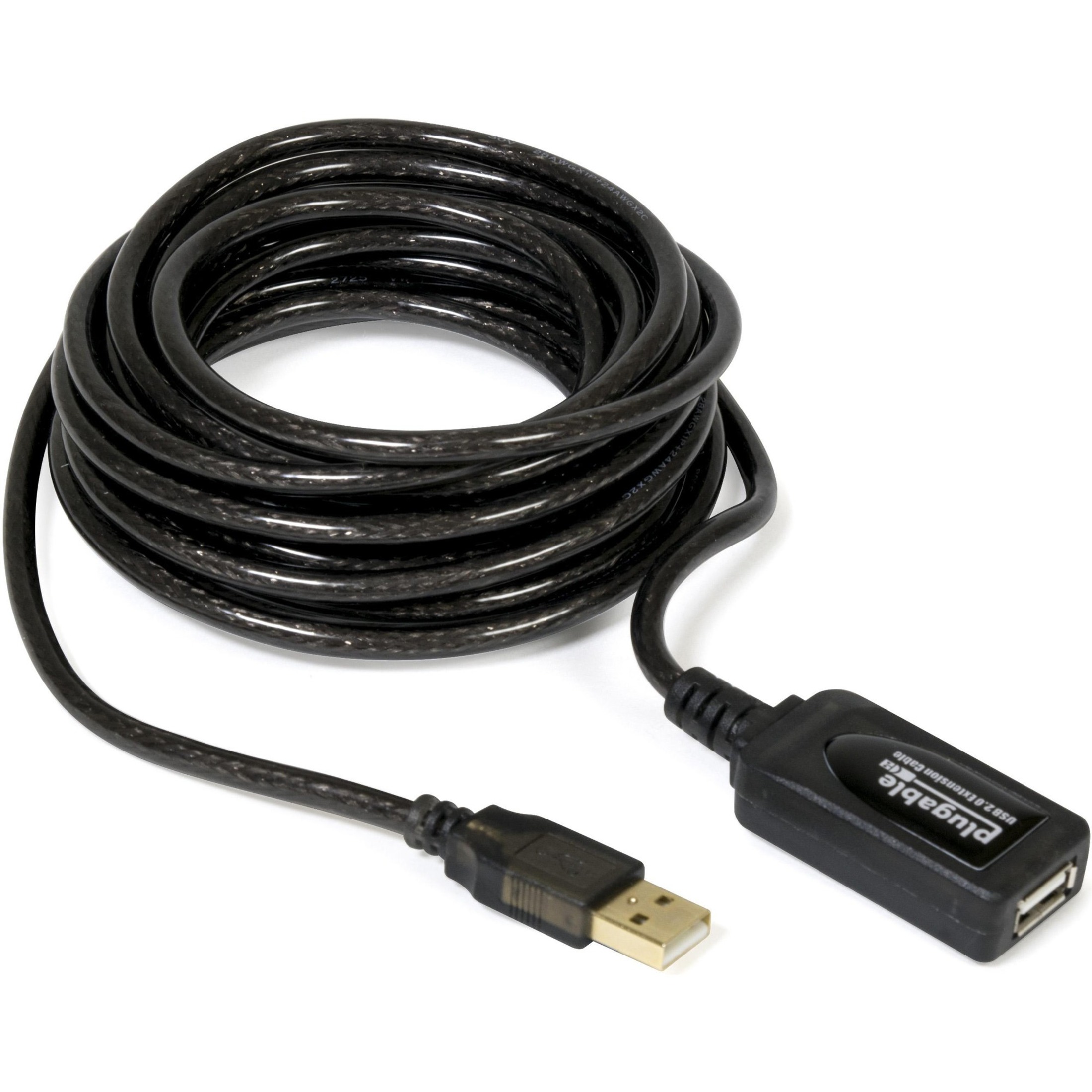 Plugable 5 Meter (16 Foot) USB 2.0 Active Extension Cable Type A Male to A Female - image 1 of 3