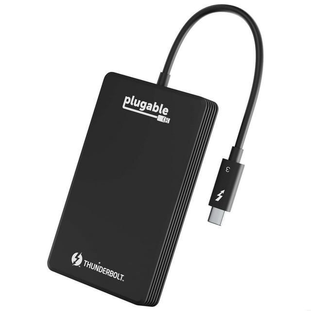Plugable 512GB Thunderbolt 3 External SSD NVMe Drive (Up to 2400MBs/1800MBs R/W)