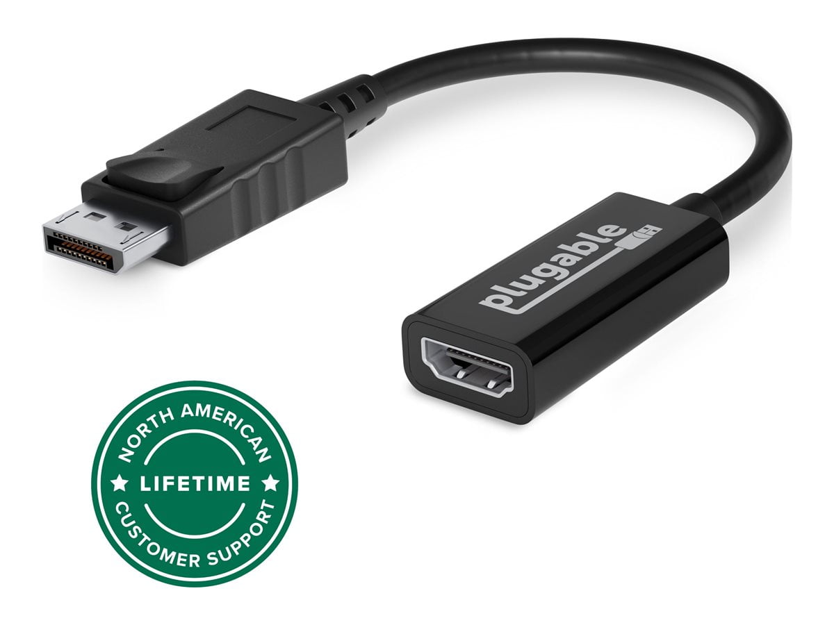 PLUGABLE TECHNOLOGIES Plugable DP-HDMI - Adapter - DisplayPort male to HDMI female - 20 cm - 4K support - for Plugable TBT3-UDZ