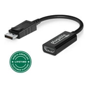 Plugable Active DisplayPort to HDMI Adapter - Connect any DisplayPort-Enabled PC or Tablet to an HDMI Enabled Monitor, TV or Projector for Ultra-HD Video Streaming (HDMI 2.0 up to 4K 3840x2160 @60Hz)