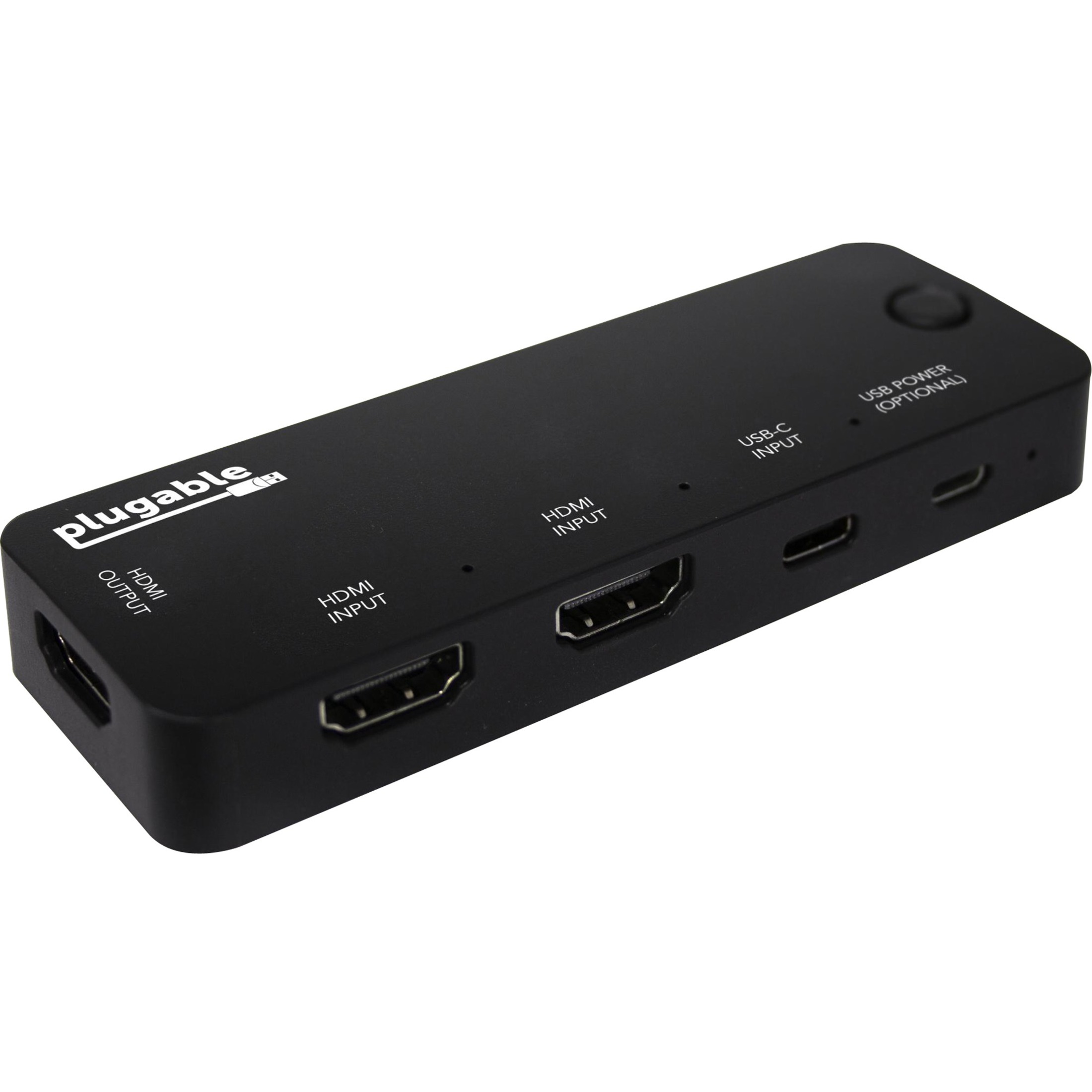 Plugable HDMI Switch with USB-C Input (Supports 2x HDMI 2.0 4K@60Hz Sources and 1x USB C or Thunderbolt 3 Source) - image 1 of 9