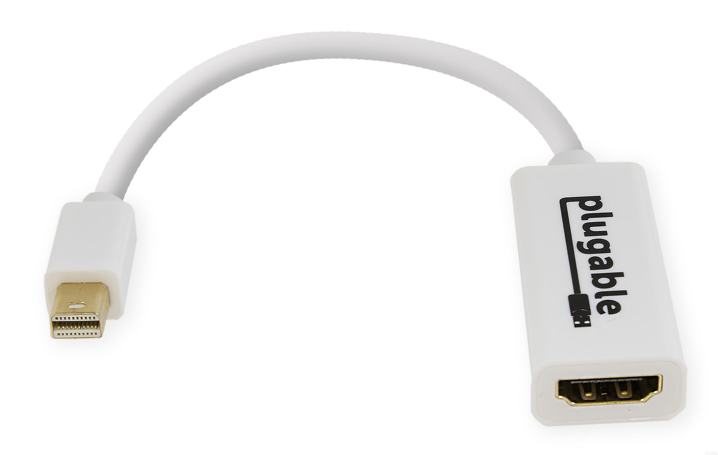 Plugable Mini DisplayPort (Thunderbolt 2) to HDMI Adapter (Supports Mac, Windows, Linux, and Displays up to 4K 3840x2160@30Hz, Passive) - image 1 of 5
