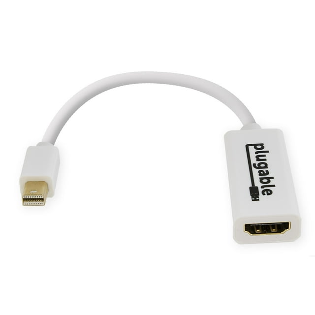 Plugable Mini DisplayPort (Thunderbolt 2) to HDMI Adapter (Supports Mac, Windows, Linux, and Displays up to 4K 3840x2160@30Hz, Passive)