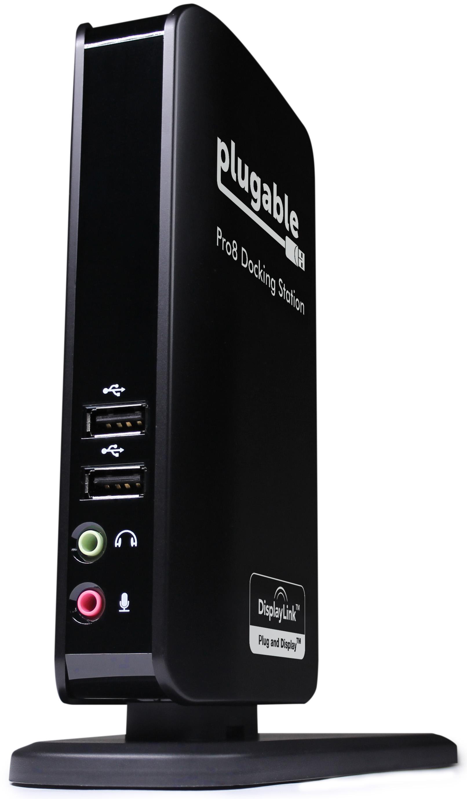Plugable Pro8 Charging & USB Docking Station for Select Windows Tablets - Simultaneously Charges & Adds Extended Display Output, 3.5mm Audio In/Out, 10/100 Ethernet, and 4 2.0 USB Ports. - image 1 of 7