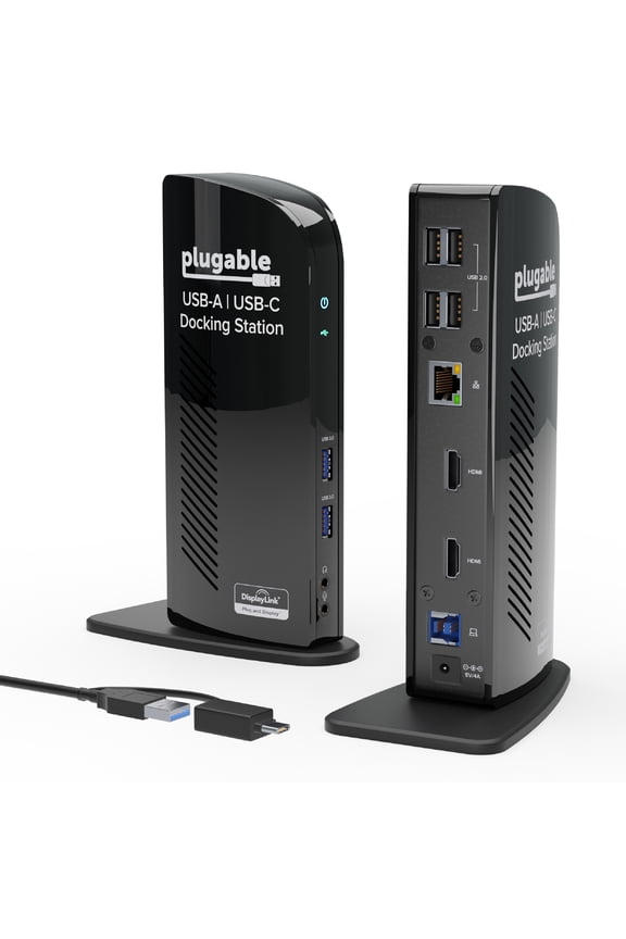 USB 3.0 Universal Laptop Docking Station Dual Monitor for Windows and Mac (Dual HDMI, Gigabit Ethernet, Audio, 6 USB Ports) -TAA Compliant