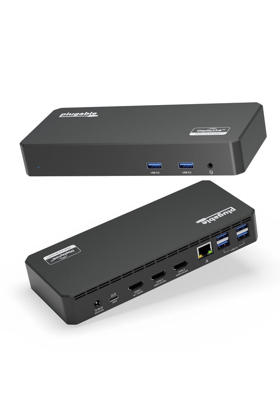 USB C Triple Display Docking Station with Laptop Charging, for Thunderbolt, USB4, or USB C Systems, Compatible with Windows, macOS, ChromeOS laptops