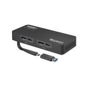 Plugable 4K DisplayPort and HDMI Dual Monitor Adapter for USB 3.0 and USB-C, Compatible with Windows and Mac