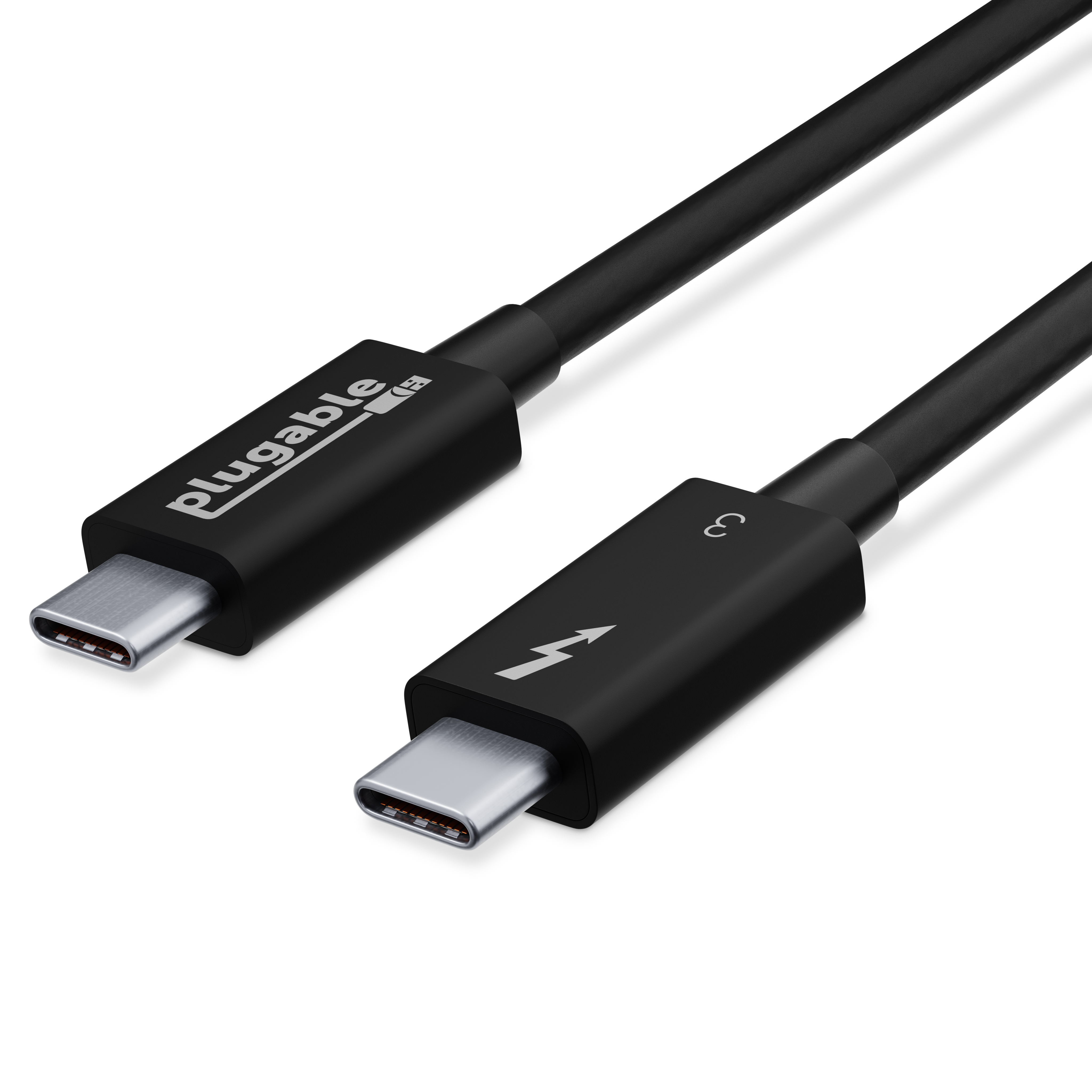Plugable Thunderbolt 3 Cable 40Gbps Supports 100W (20V, 5A) Charging, 2.6ft / 0.8m USB C Compatible [Thunderbolt 3 Certified] - image 1 of 8