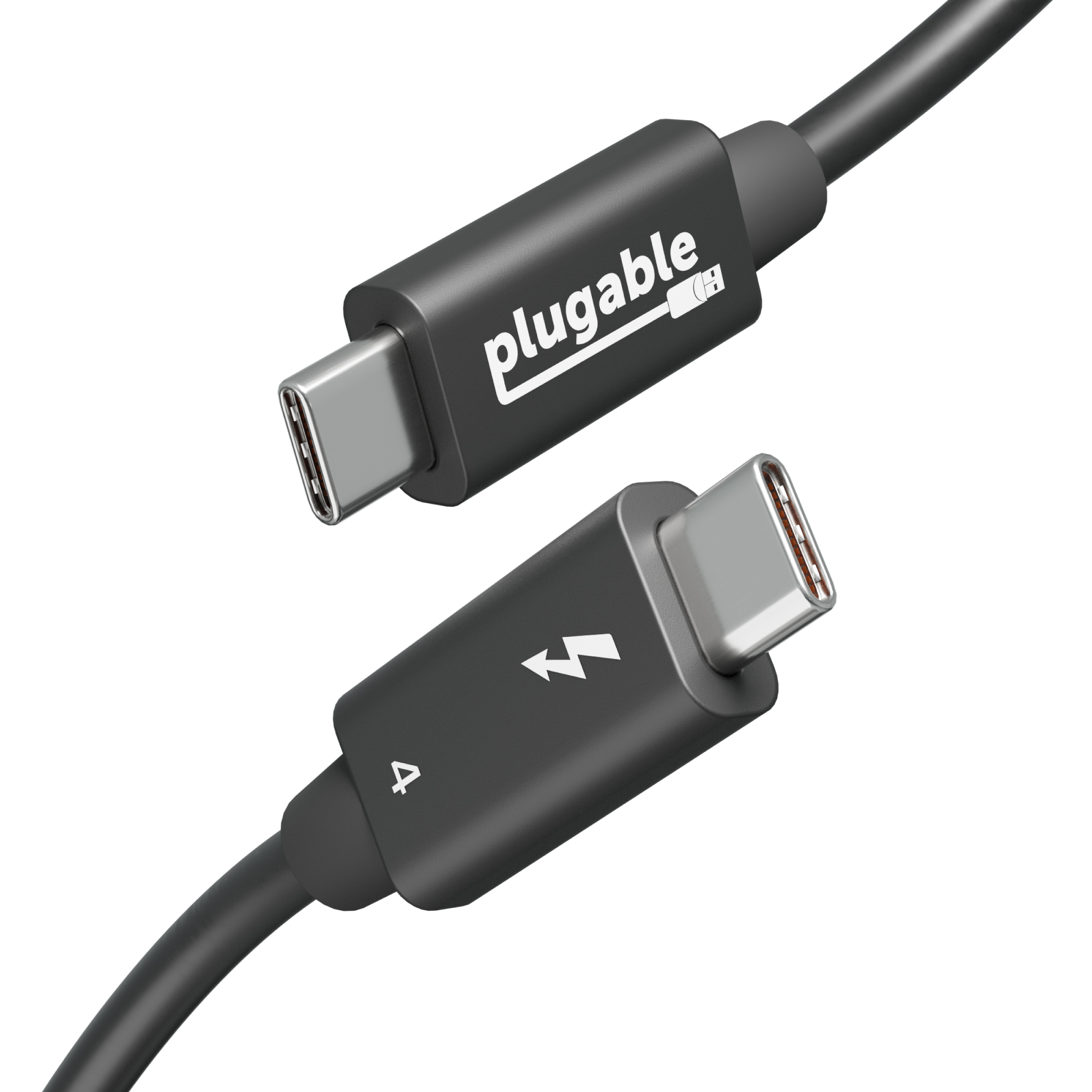 Plugable Thunderbolt 4 Cable with 240W Charging, Thunderbolt Certified, 3.3 Feet (1M),1x 8K Display, 40 Gbps, Compatible with USB4, Thunderbolt 3, USB-C - image 1 of 7