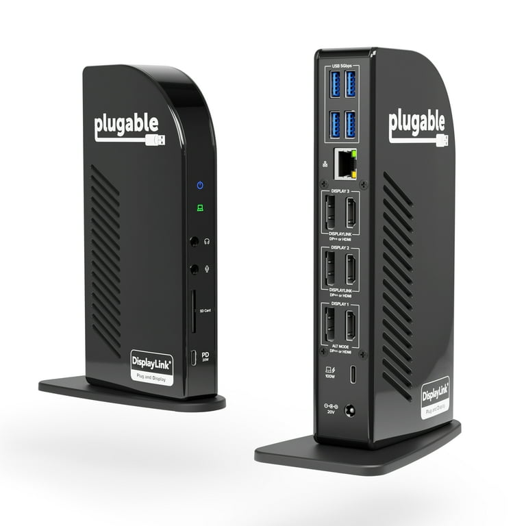 その他 plugable USB-C 4K DOCKING STATION Plugable 4K USB-C Docking Station, Triple Monitor, 100W Power, 3x