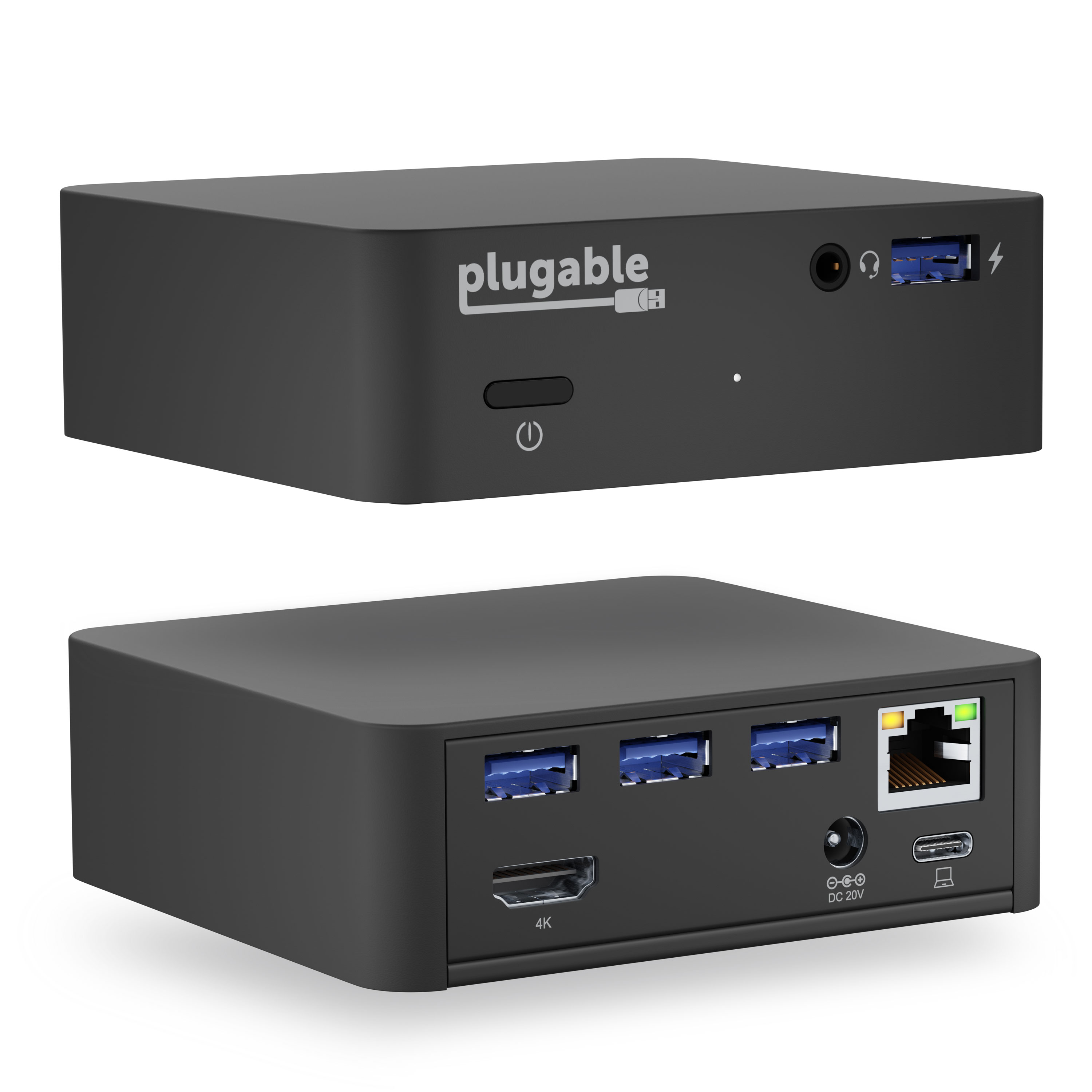 Plugable USB C Dock with 85W Charging Compatible with Thunderbolt 3 and USB-C MacBooks and Select Windows Laptops (HDMI up to 4K@30Hz, Ethernet, 4X USB 3.0 Ports, USB-C PD, includes VESA Mount) - image 1 of 6