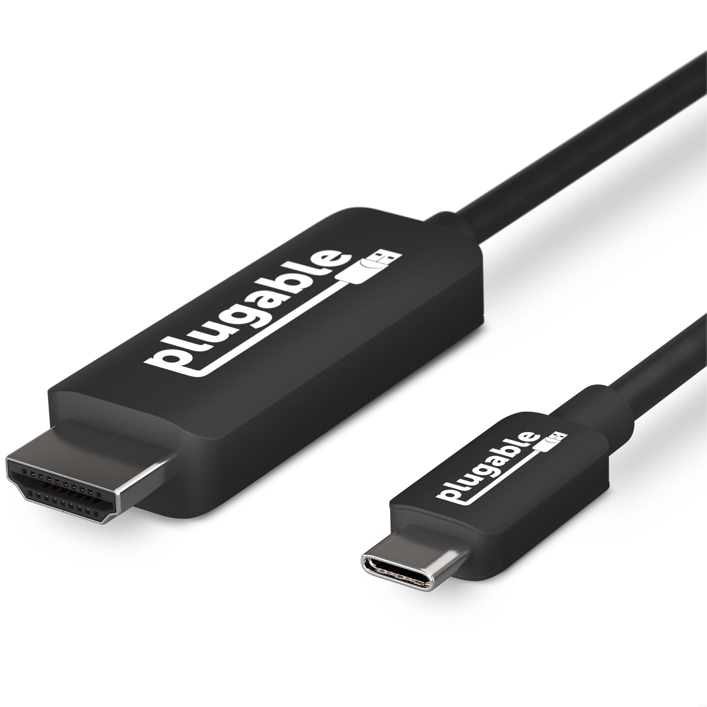 Plugable USB C to HDMI Cable 6ft - Connect USB-C, Thunderbolt 3, Thunderbolt 4 or USB4 Laptops to HDMI Displays up to 4K@60Hz - Compatible with Mac and Windows, HDMI 2.0, 1.8m - image 1 of 6