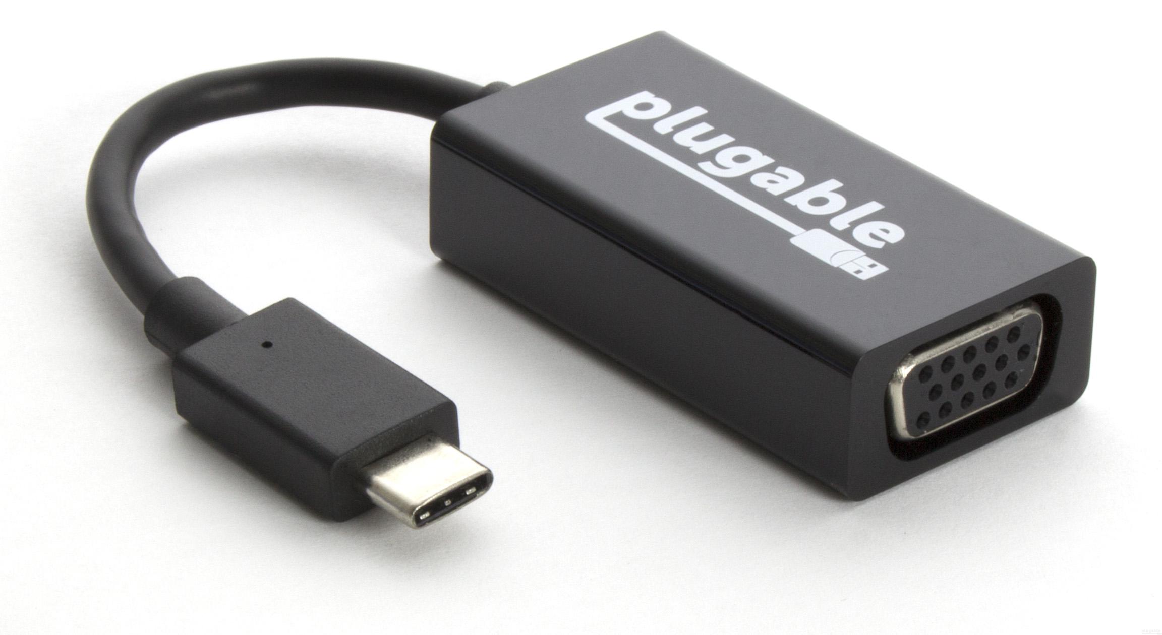 Plugable USB C to VGA Adapter Compatible with 2018 iPad Pro, 2018 MacBook Air, 2018 MacBook Pro, Surface Book 2, Thunderbolt 3 & More (Support for resultions up to 1920x1200 @ 60Hz) - image 1 of 8